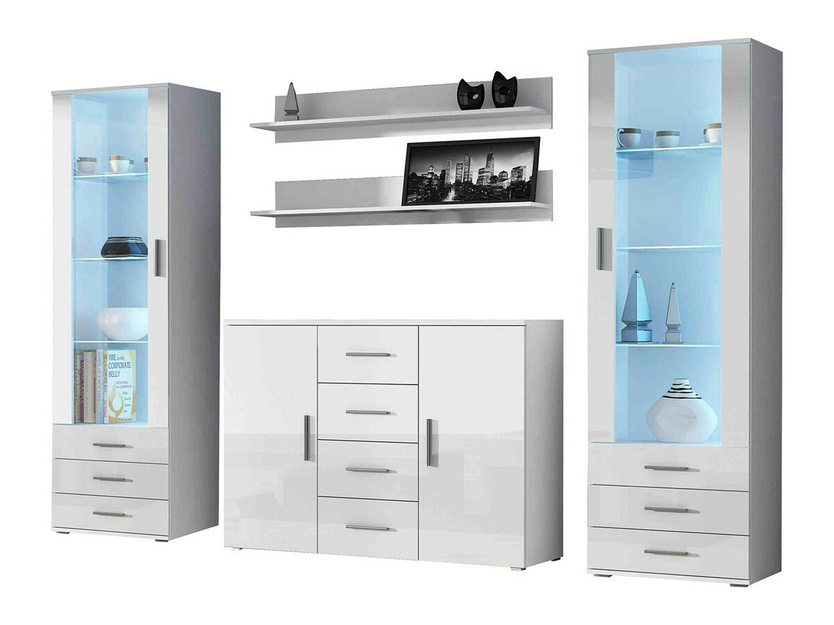 Ensemble de salon Tornola 112 (Blanc + Blanc brillant)