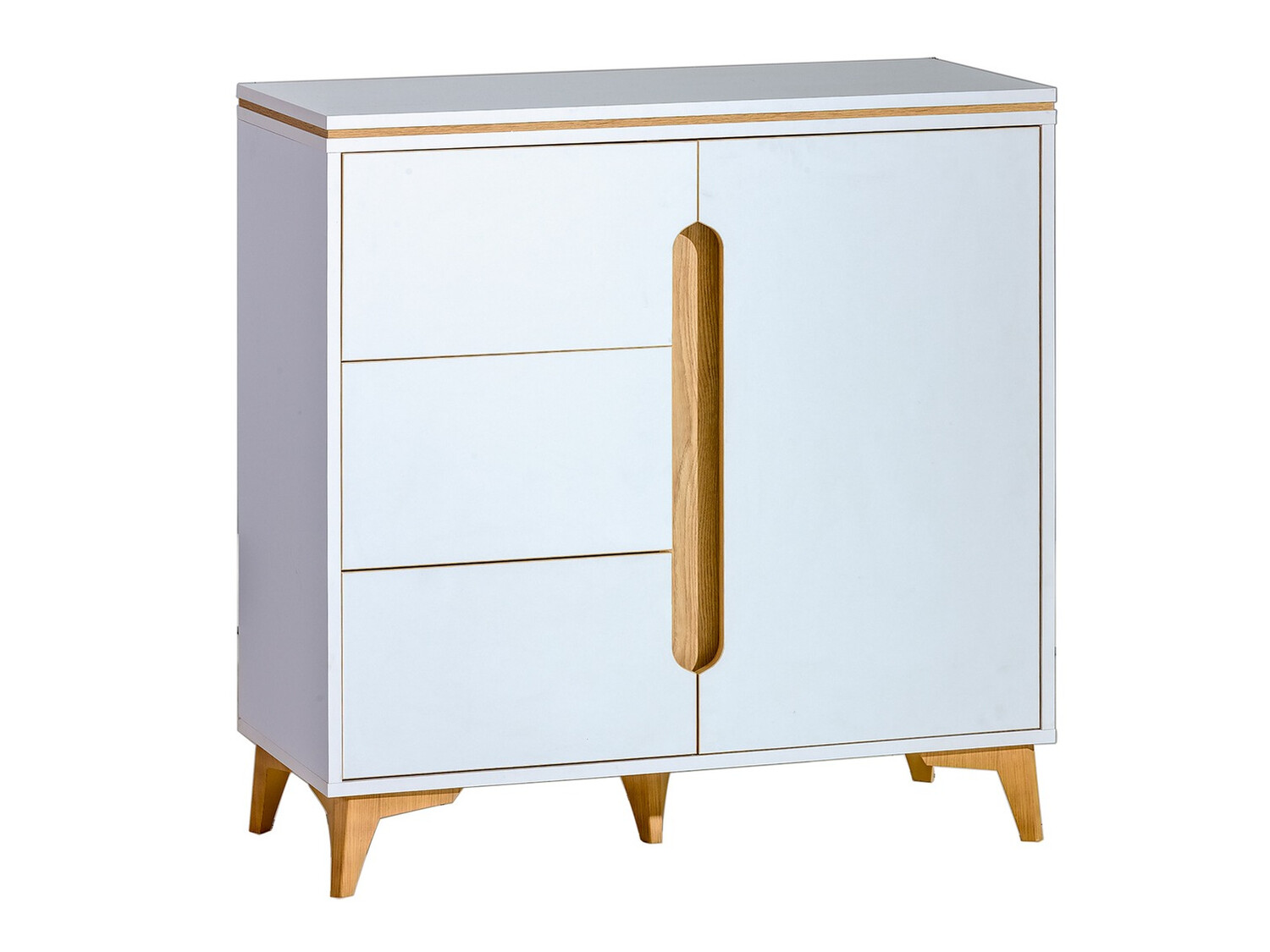 Commode Ogden H104 (Blanc + Clair bois)