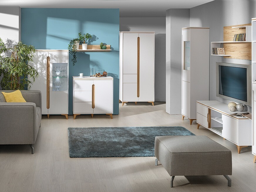 Commode Ogden H104 (Blanc + Clair bois)