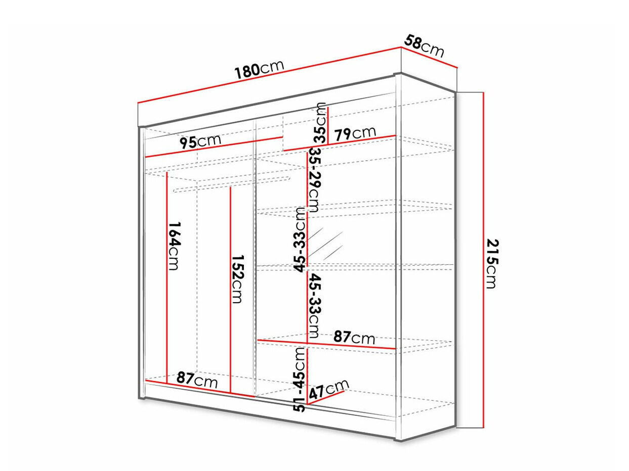 Armoire Closico Cavaris I (Blanc + Chêne Artisan)