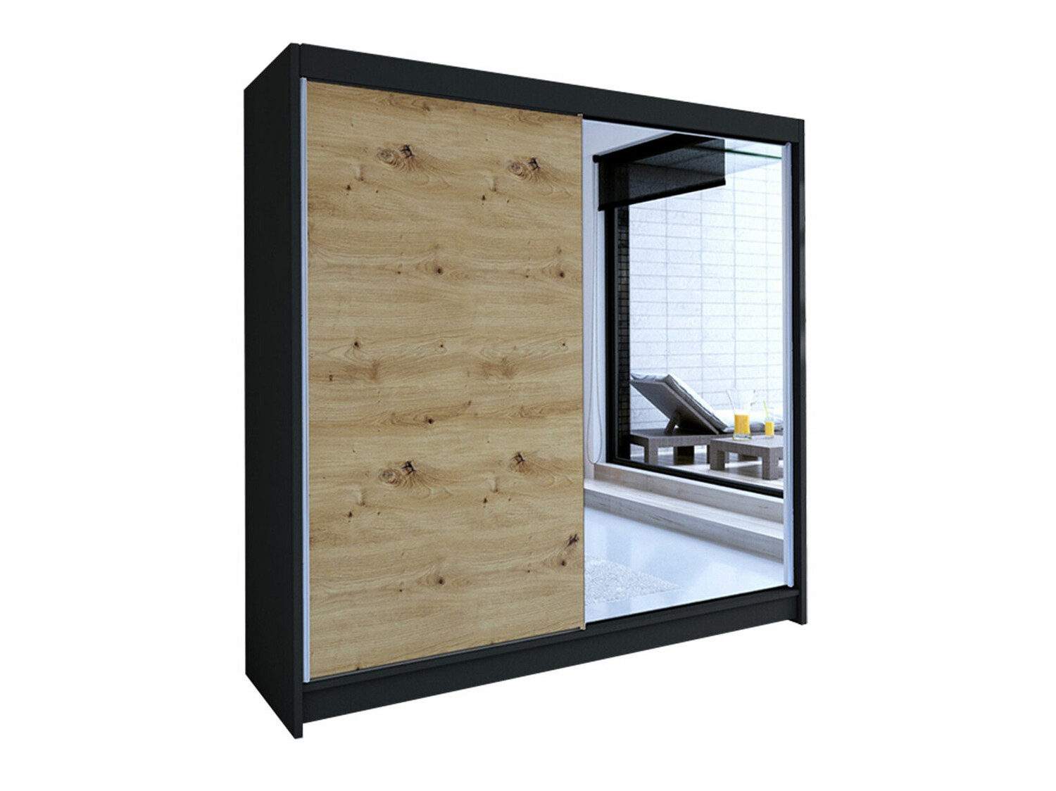 Armoire Closico Cavaris I (Noir + Chêne Artisan)