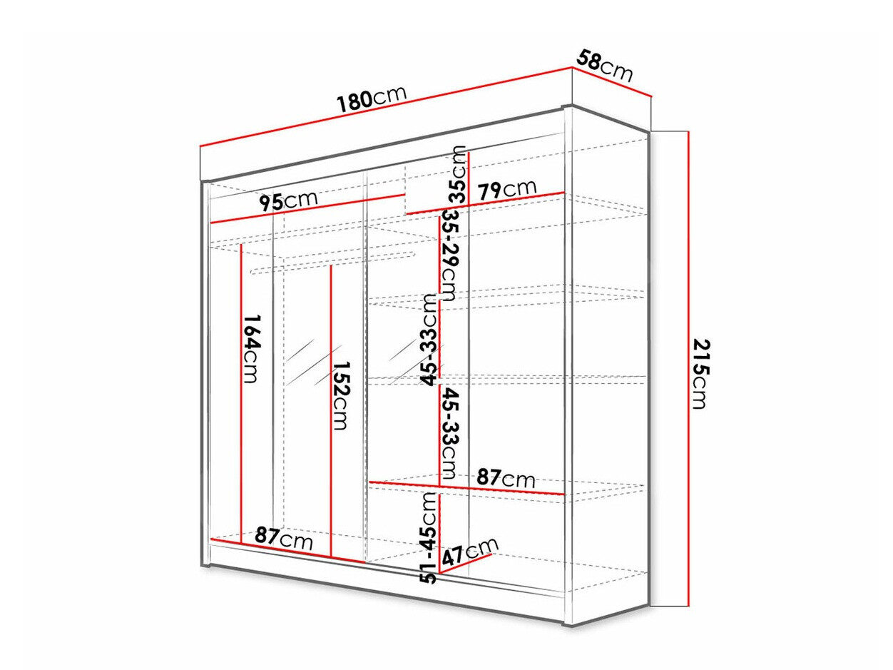 Armoire Closico Cavaris II (Noir + Chêne Artisan)