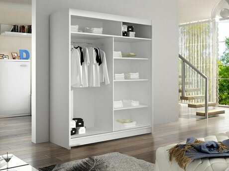 Armoire Closico 150 (Blanc + Chêne Artisan)