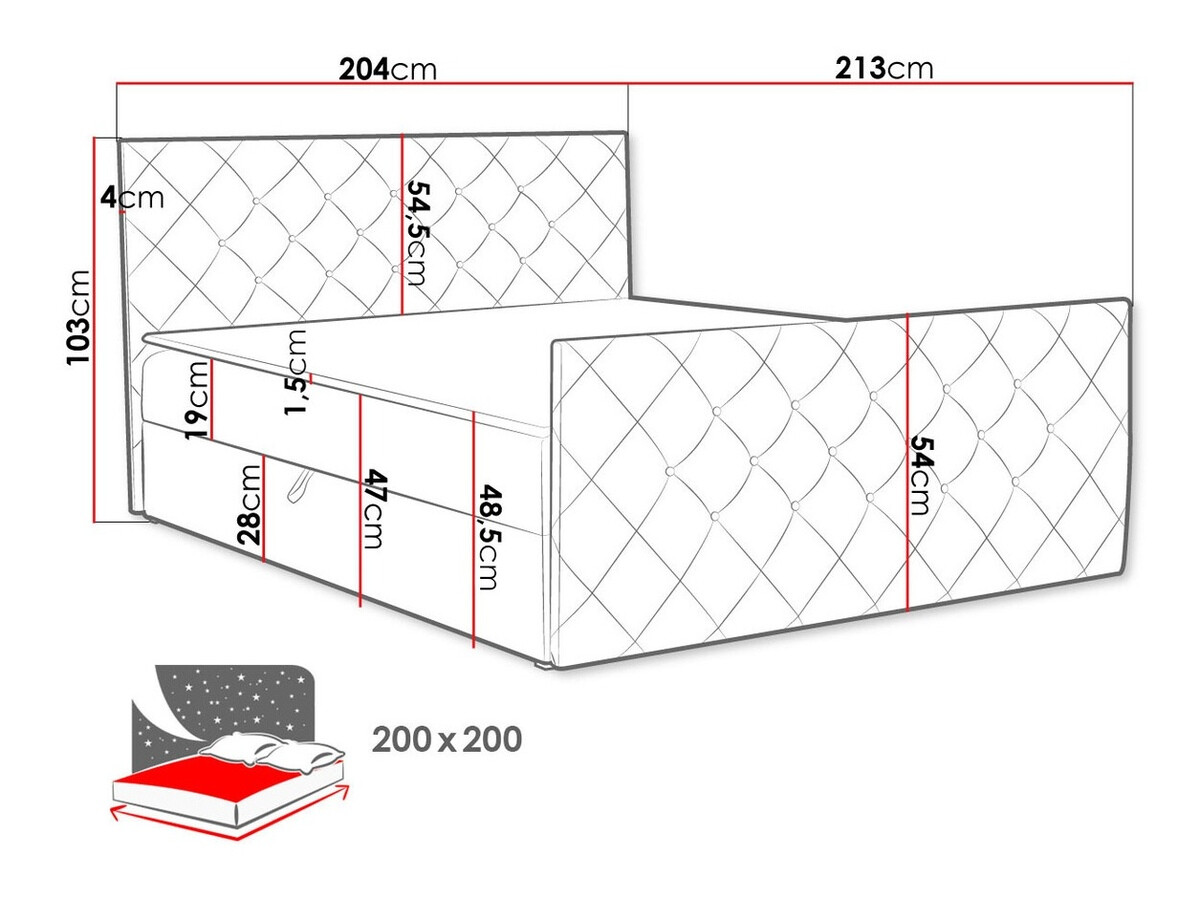 Lit continental Baltimore 158 (Amor Velvet 4313)