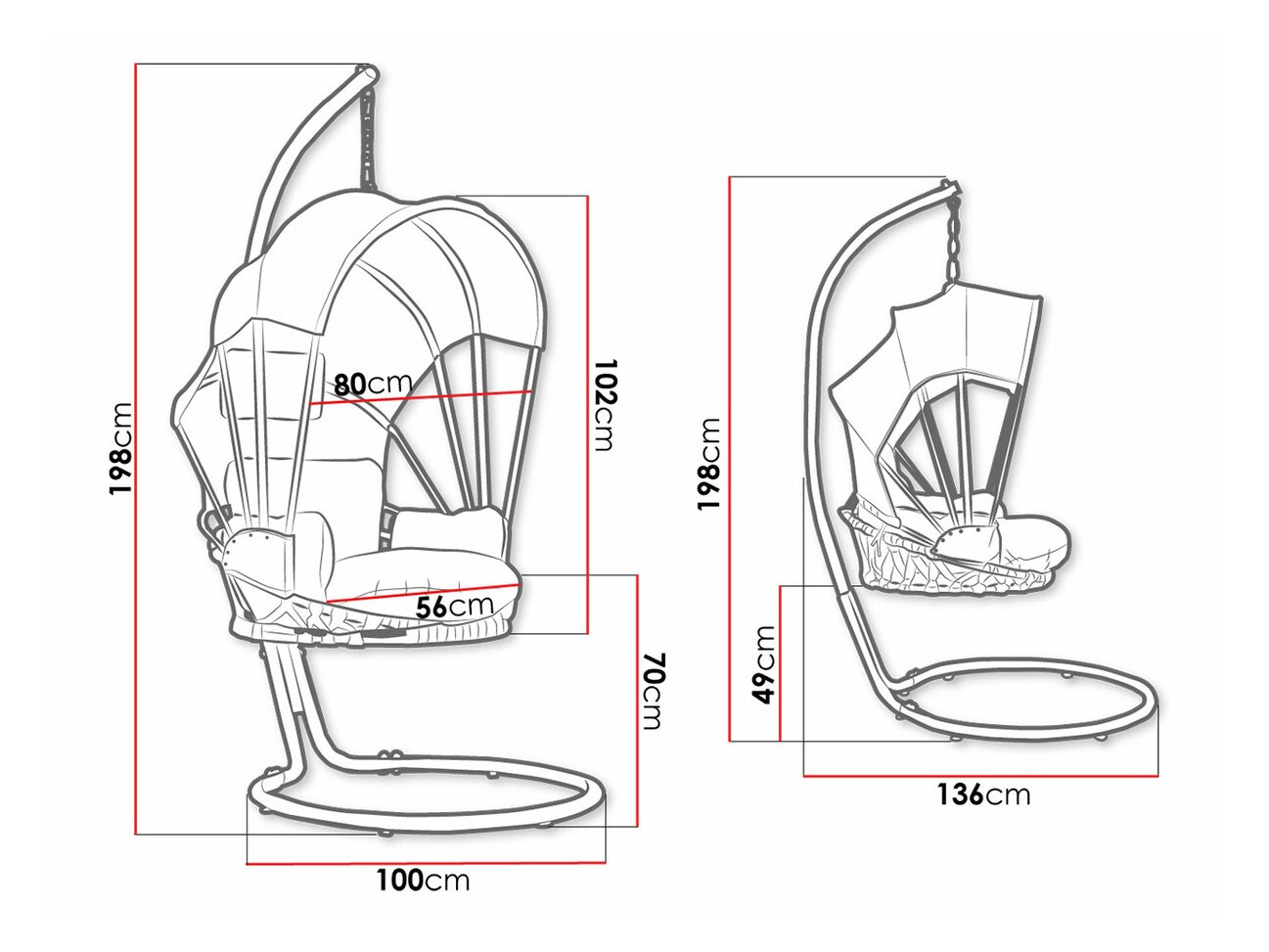 Chaise suspendu Comfivo Myrtus I