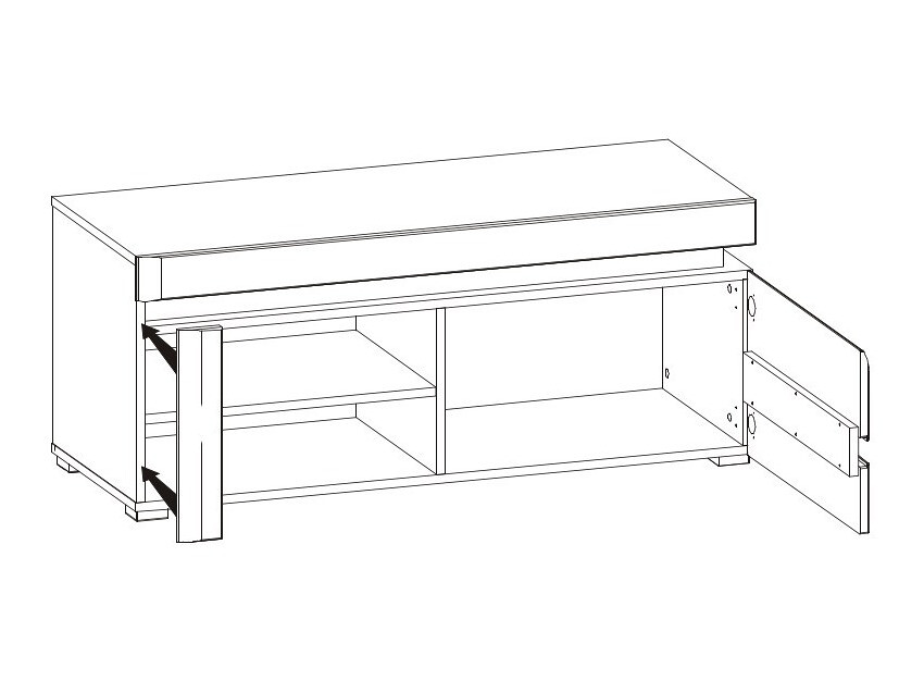 Meuble TV Revelmi 100 (Blanc brillant + Blanc)