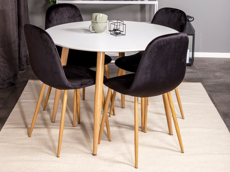 Table Dallas 126 (Blanc + chêne)