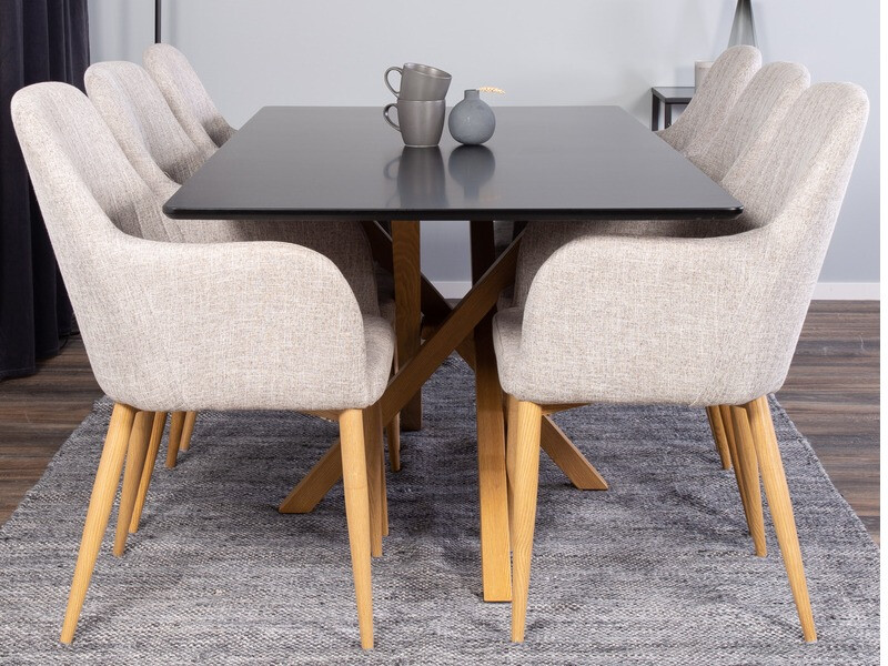 Table Dallas 193 (Noir + chêne)