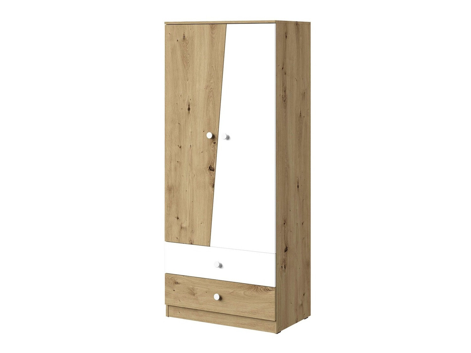 Armoire Almira 100 (Chêne Artisan + Blanc)