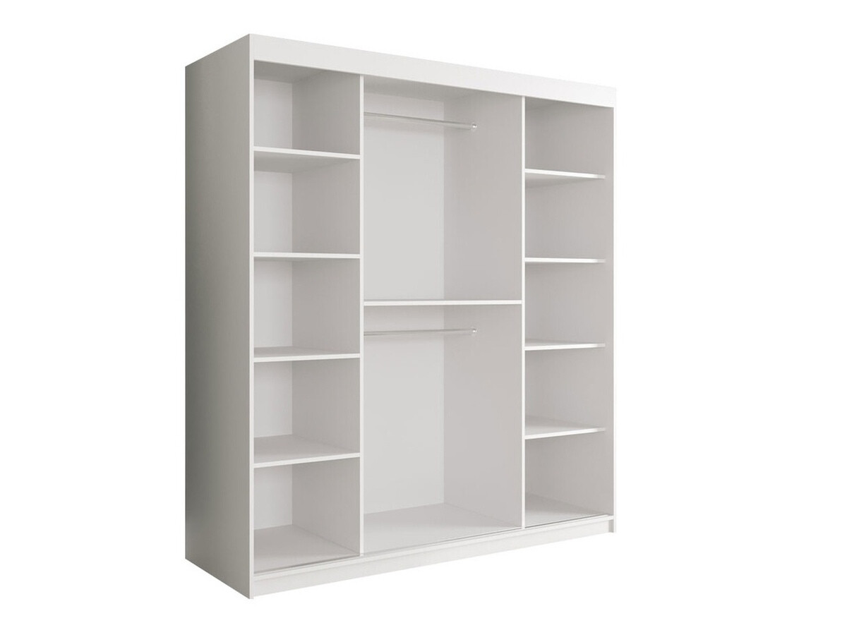 Armoire Hartford 243 (Noir mat + Marbre blanc)