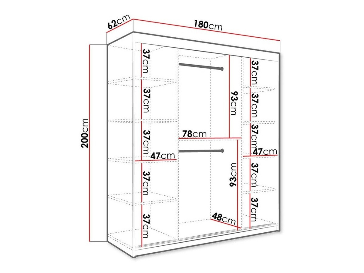 Armoire Hartford 243 (Noir mat + Marbre blanc)