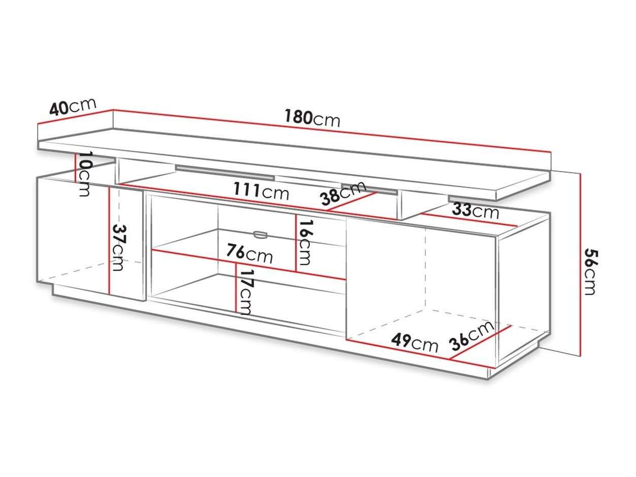 Meuble TV Figura (Blanc + Blanc brillant)