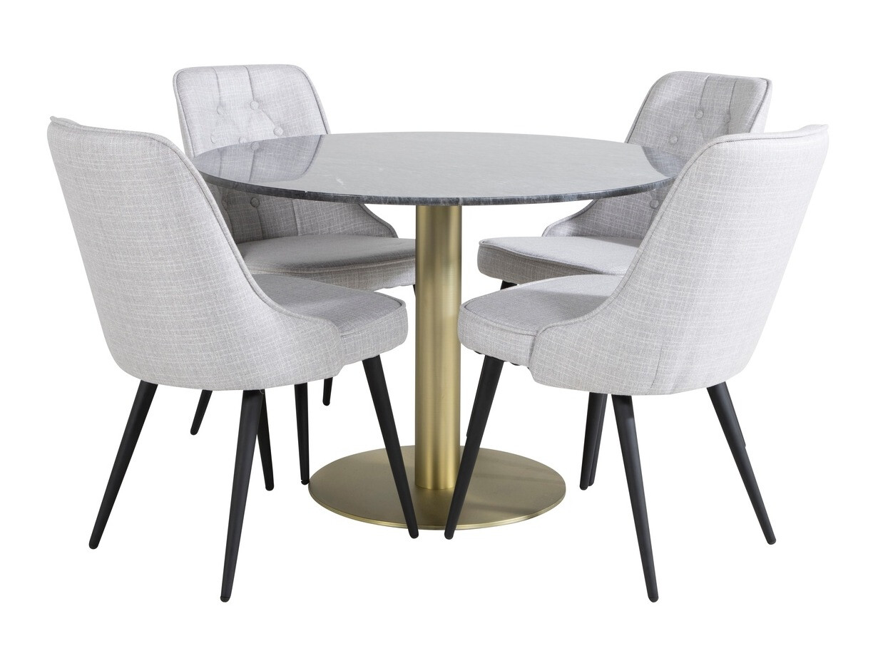 Salle à manger complète Dallas 370 (Gris + Noir)