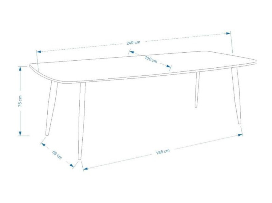 Table Dallas 131 (Blanc + chêne)