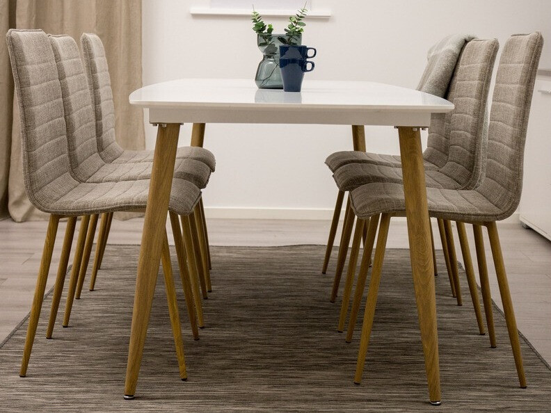 Table Dallas 131 (Blanc + chêne)