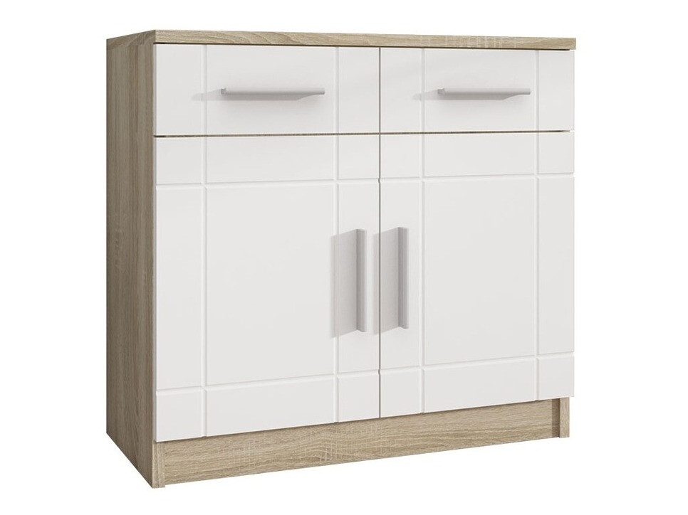 Commode Bacces (Sonoma chêne + Blanc)