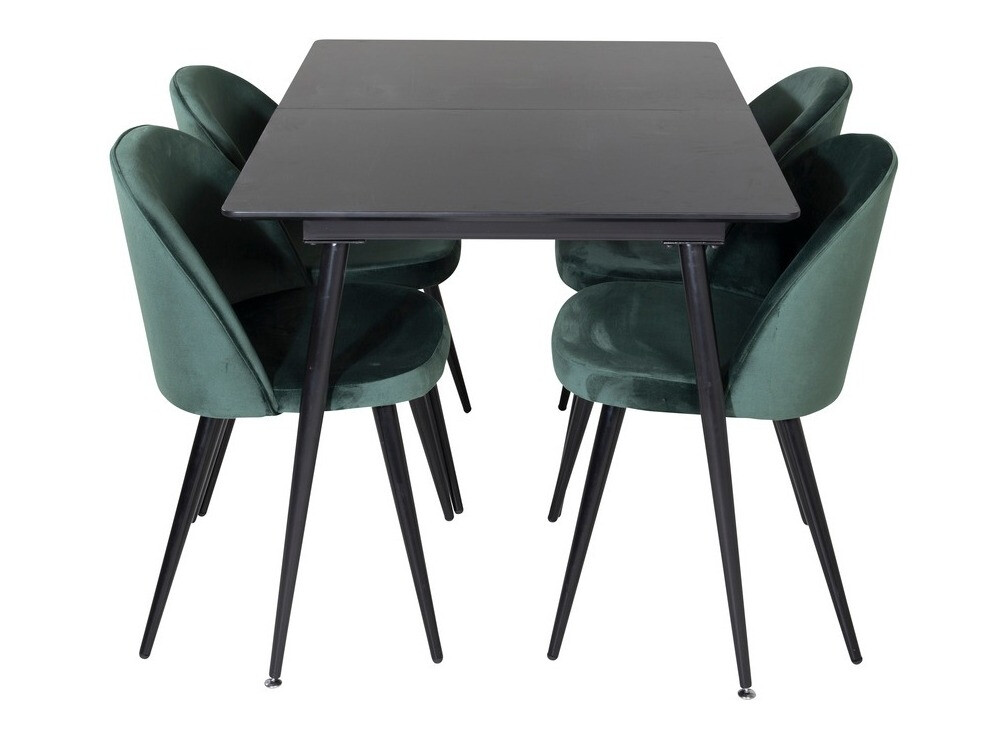 Salle à manger complète Dallas 1521 (Vert + Noir)
