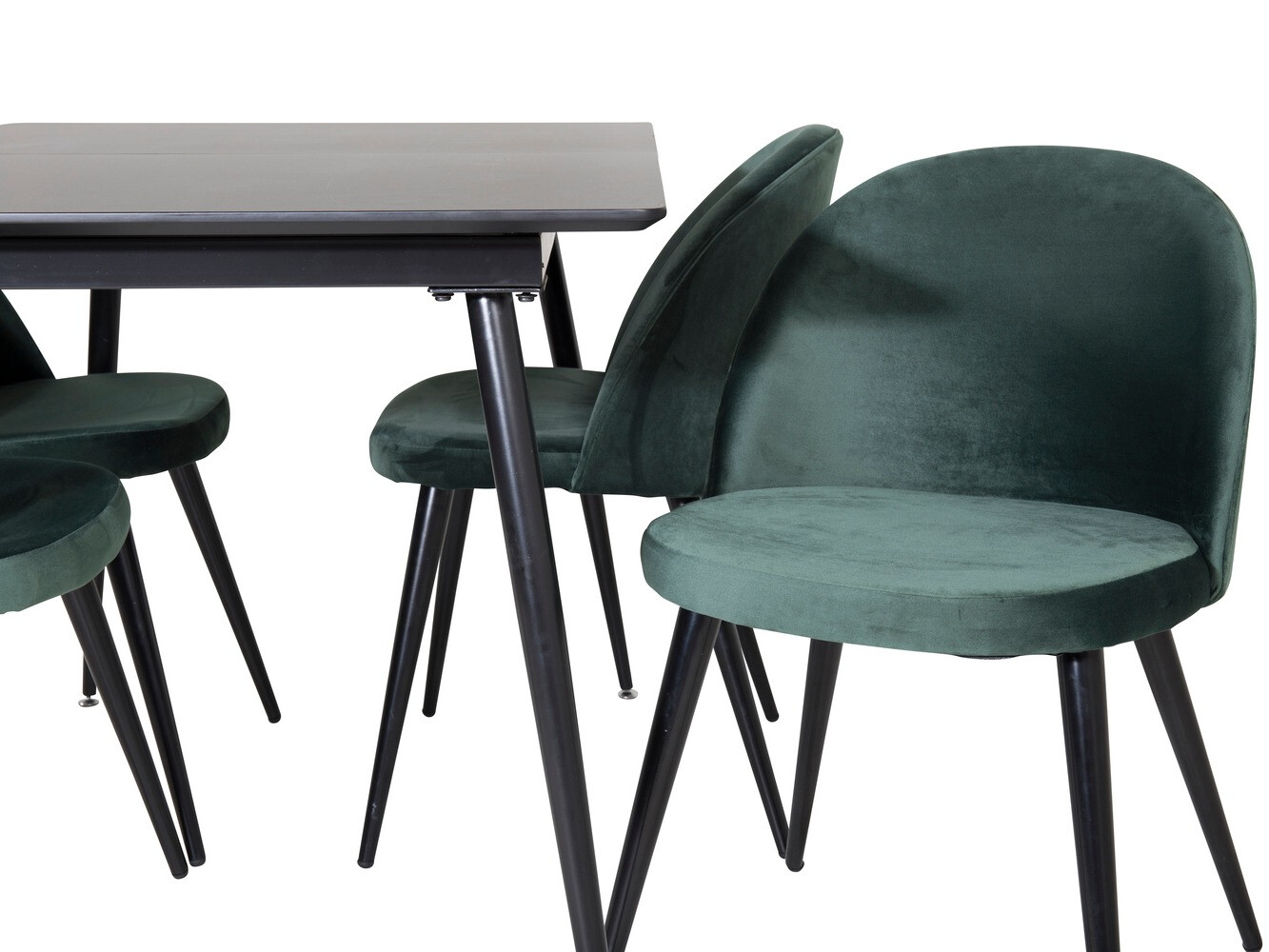 Salle à manger complète Dallas 1521 (Vert + Noir)