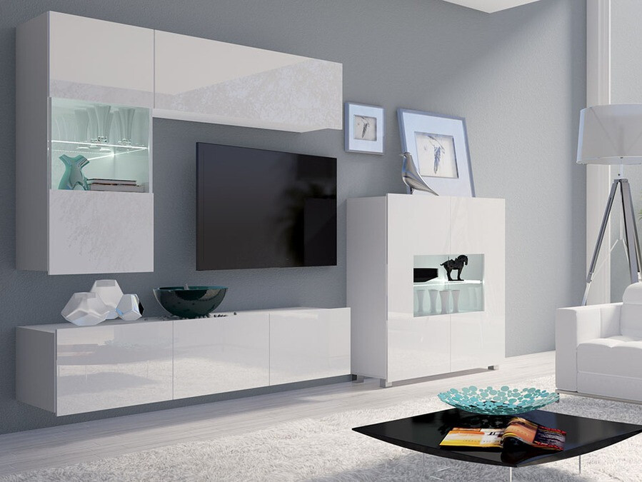 Buffet Remus (Blanc + Blanc brillant)