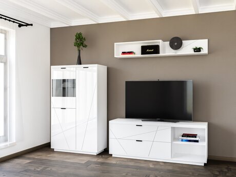 Ensemble de salon Fivale 111 (Blanc brillant + Blanc)