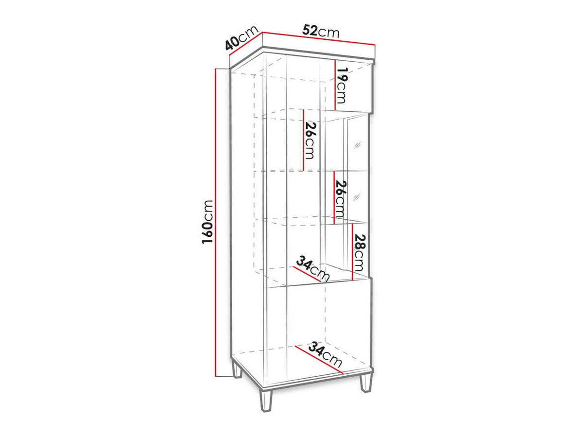 Étagère Florem II (Blanc + Blanc brillant + Clair bois)