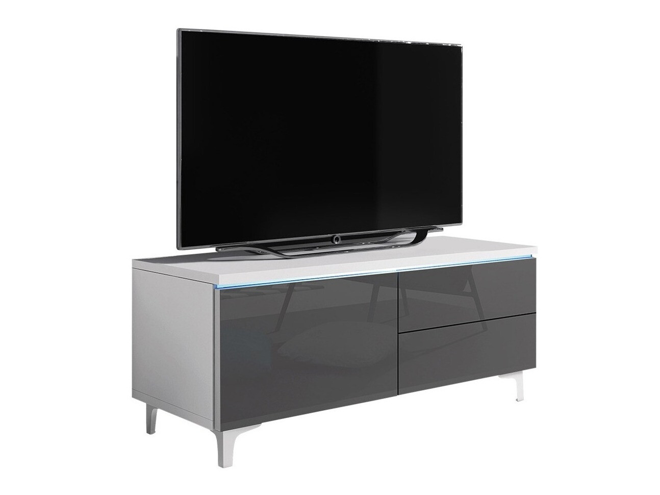 Meuble TV Uva III (Blanc + Gris brillant)