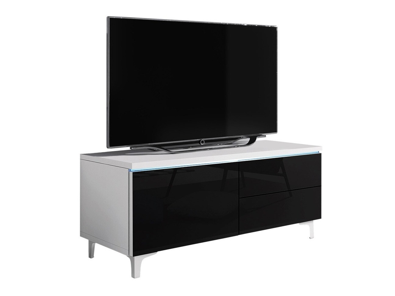 Meuble TV Uva III (Blanc + Noir brillant)