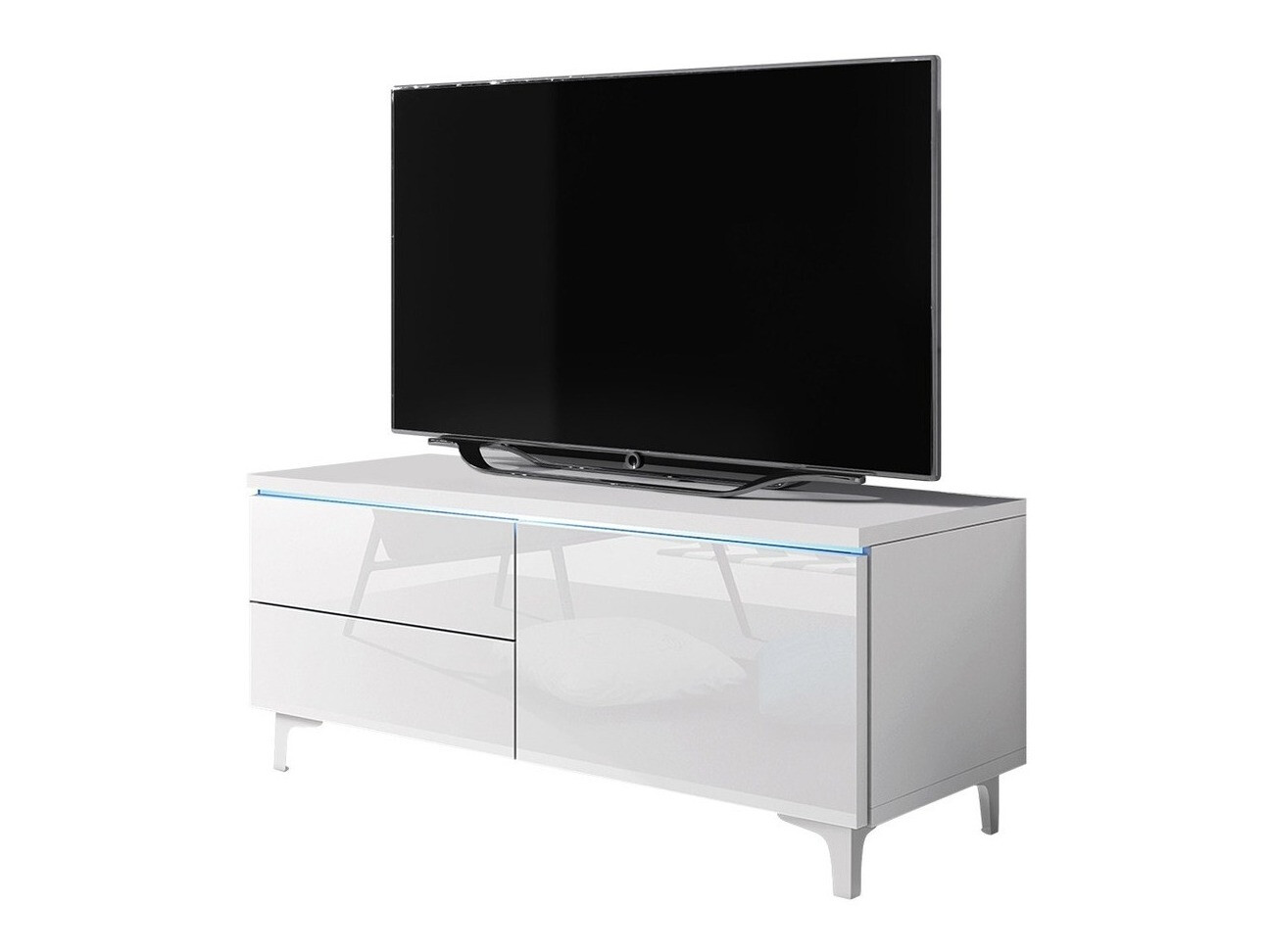 Meuble TV Uva IV (Blanc + Blanc brillant)