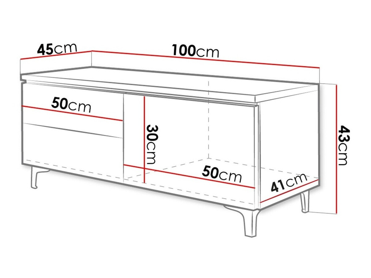 Meuble TV Uva IV (Blanc + Blanc brillant)