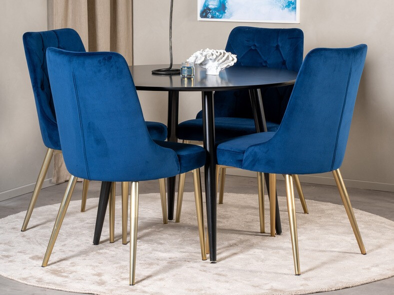 Chaise Dallas 203 (Bleu + doré)