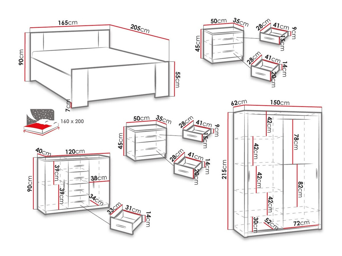 Ensemble de chambre Catromi 113 (Blanc + Soft Pik 011)