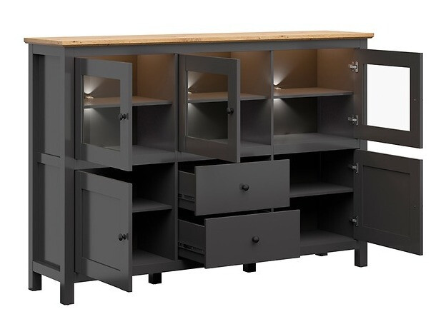 Commode Sordoro 103 (Graphite + Chêne Artisan)