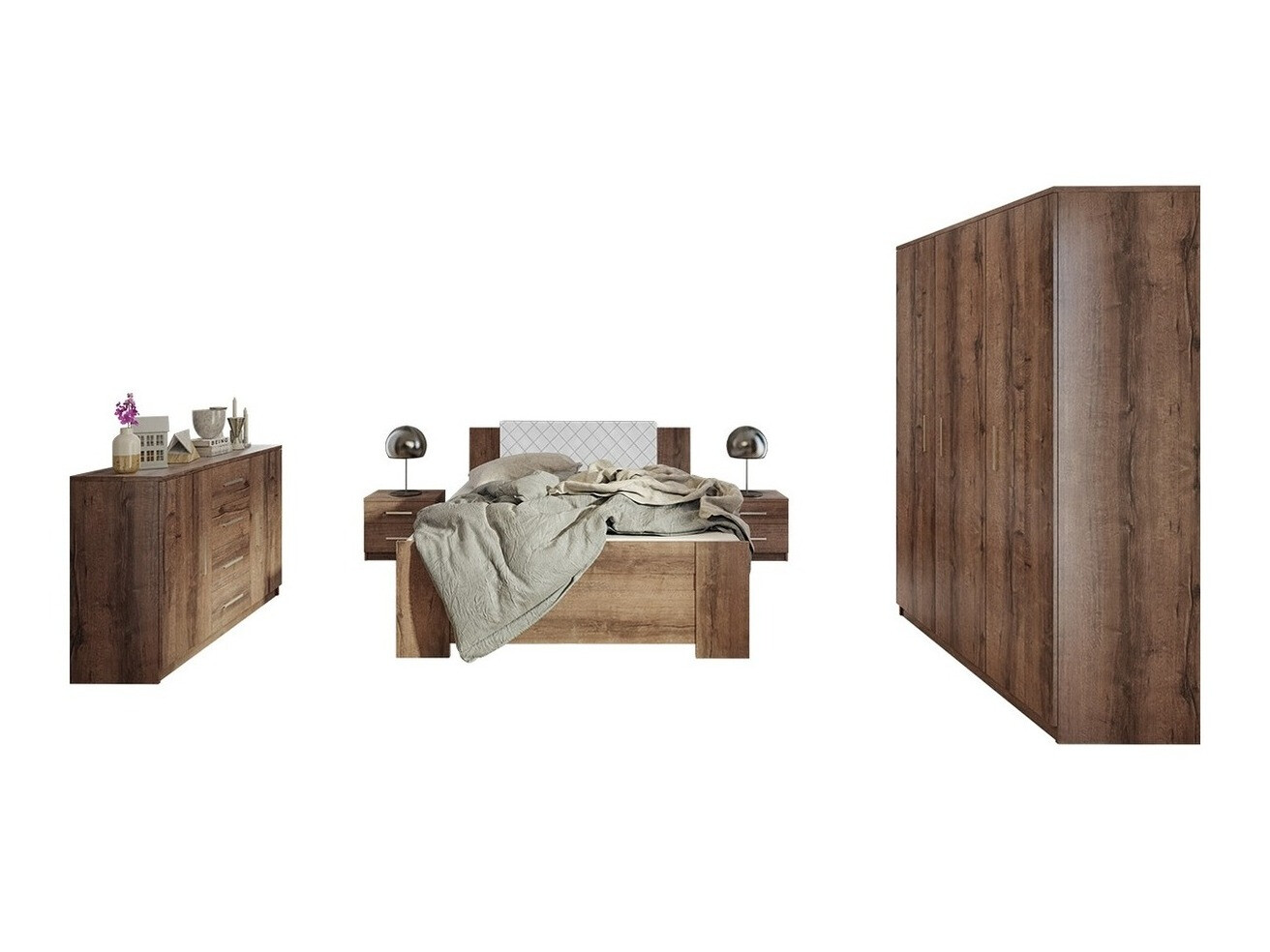 Ensemble de chambre Catromi 123 (Chêne du Monastery + Soft Pik 017)