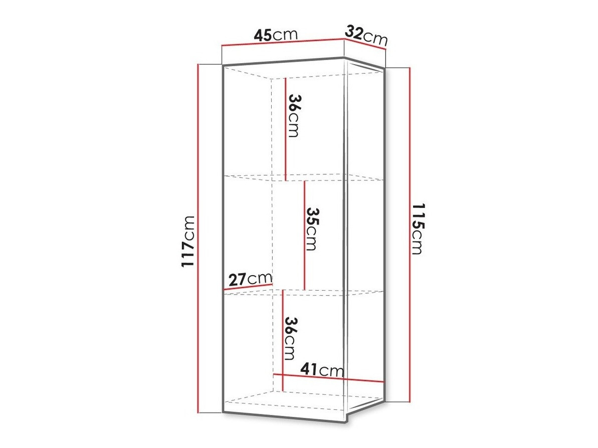 Armoire murale Remus III (Blanc + Blanc brillant)