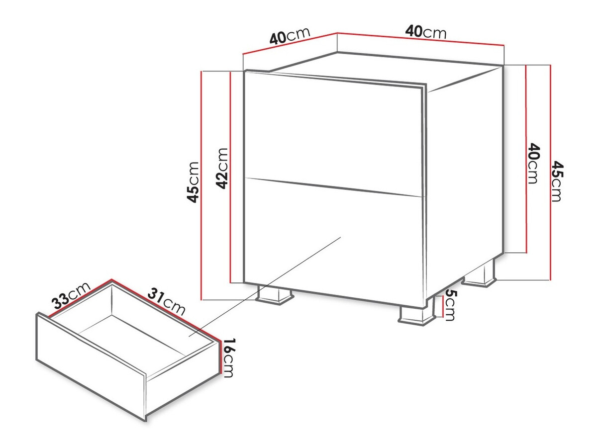 Table de chevet Remus (Chêne doré)