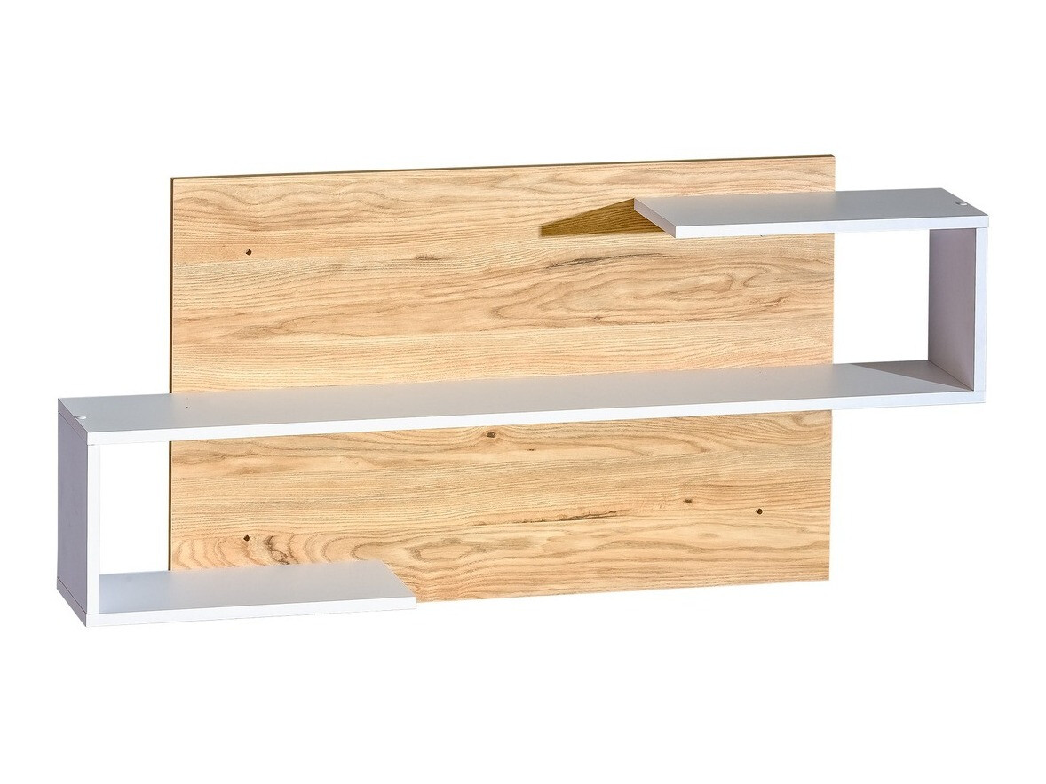 Étagère murale Ogden H107 (Blanc + Clair bois)