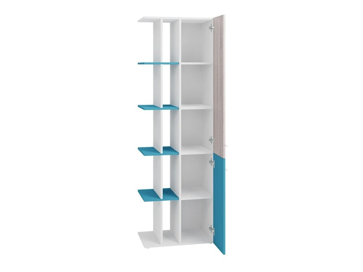 Chambre enfant complète Camteso 114 (Blanc + Chêne + Turquoise)