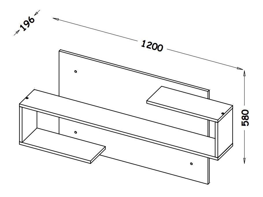 Étagère murale Ogden H107 (Blanc + Clair bois)