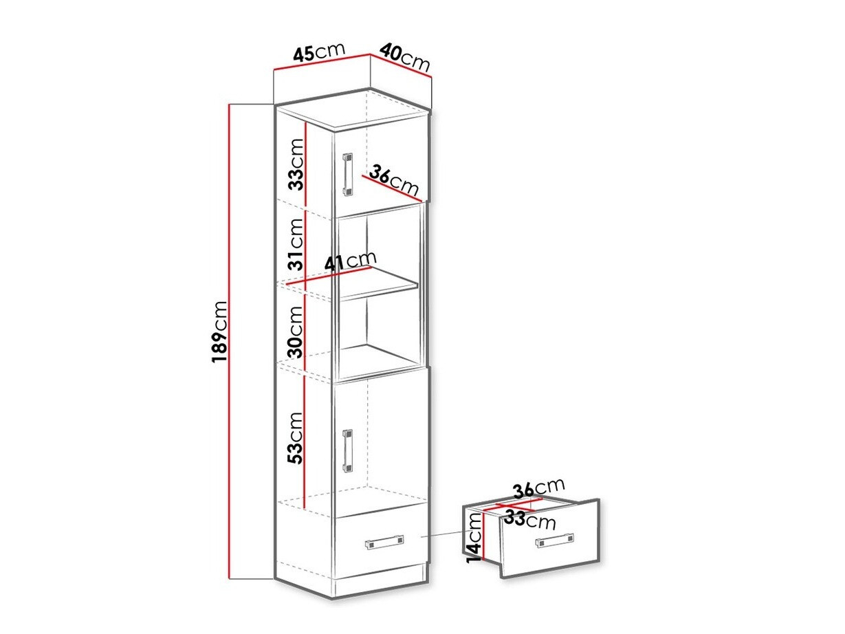 Étagère Sorviru 104 (Blanc + Turquoise)