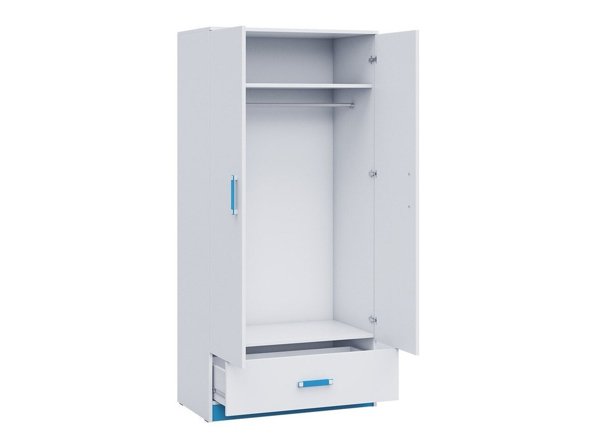Chambre enfant complète Sorviru 106 (Blanc + Turquoise)