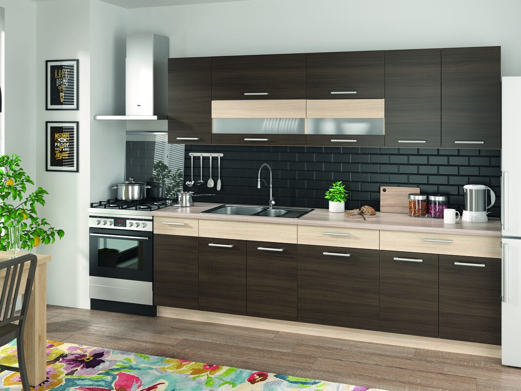 Armoire modulaire pour évier avec portes Mode Dark 116