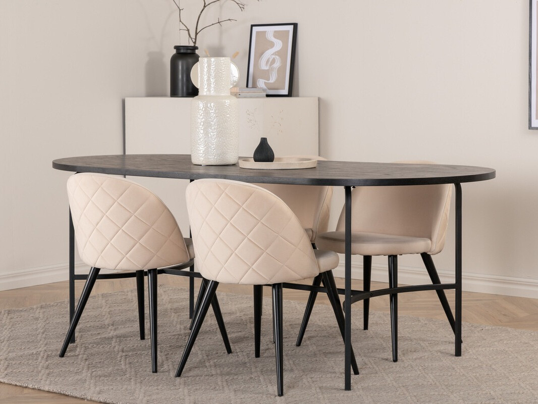Chaise Dallas 2640 (Crème + Noir)