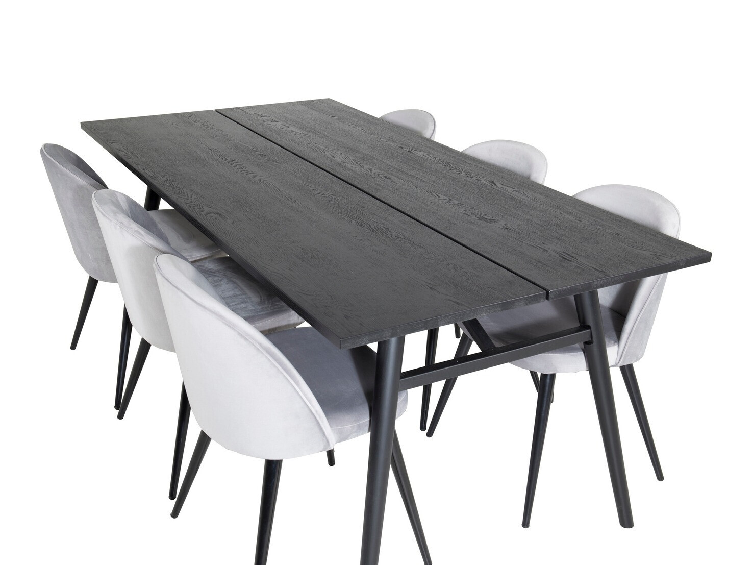 Salle à manger complète Dallas 1676 (Gris + Noir)