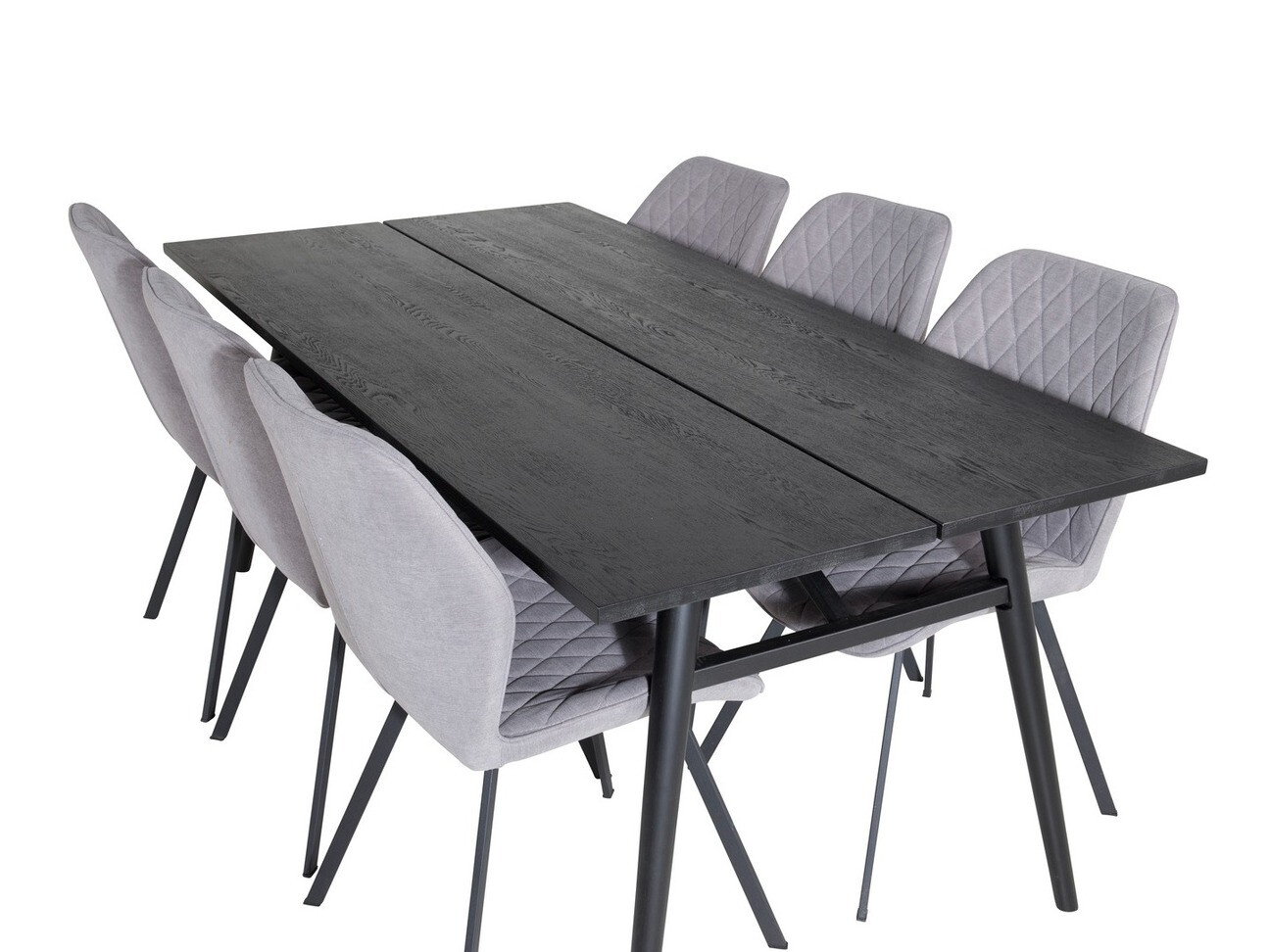 Salle à manger complète Dallas 1686 (Gris + Noir)