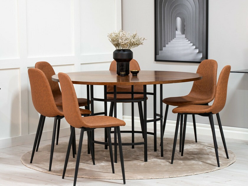 Salle à manger complète Dallas 309 (Marron + Noir)