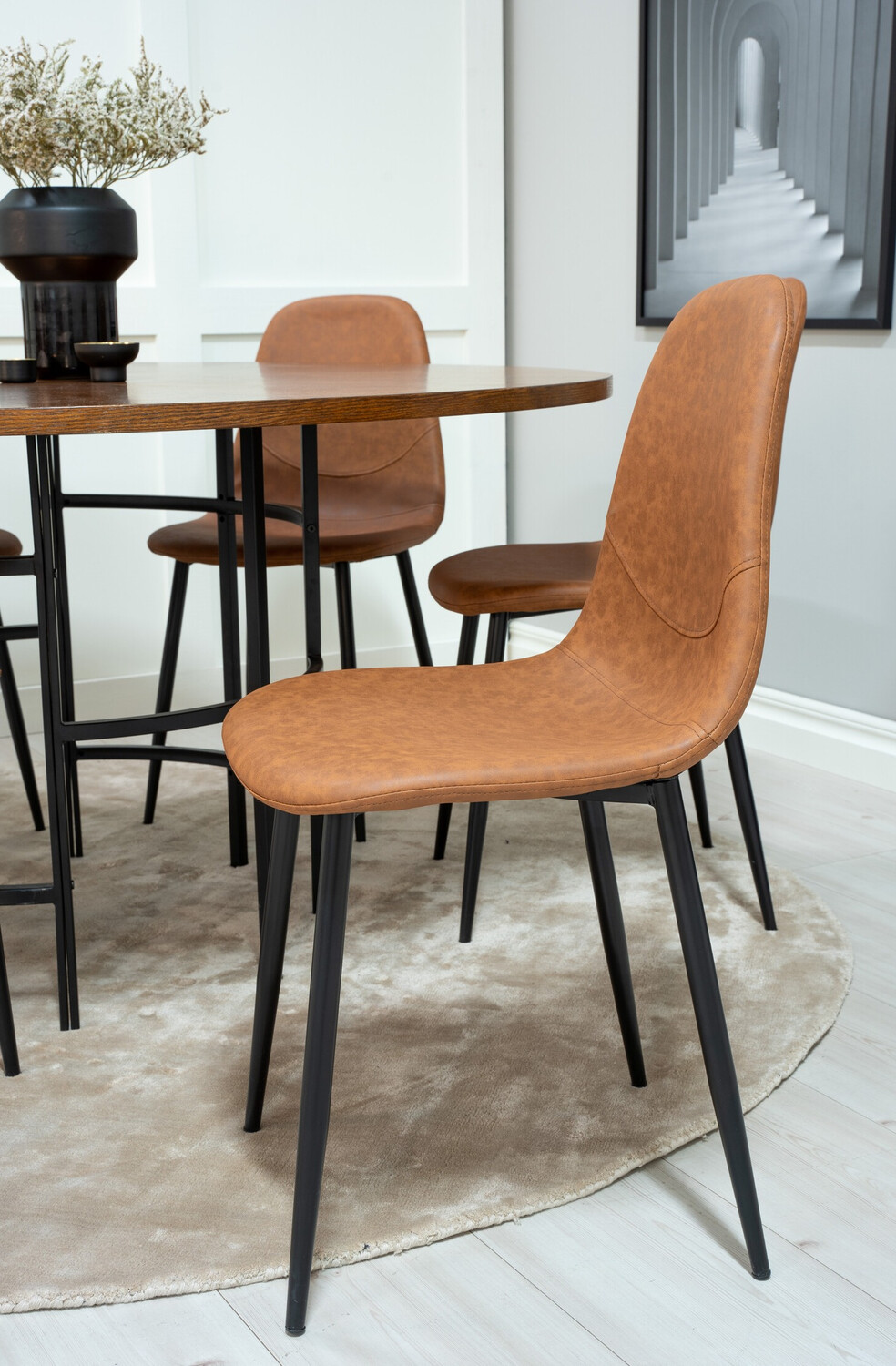 Salle à manger complète Dallas 309 (Marron + Noir)