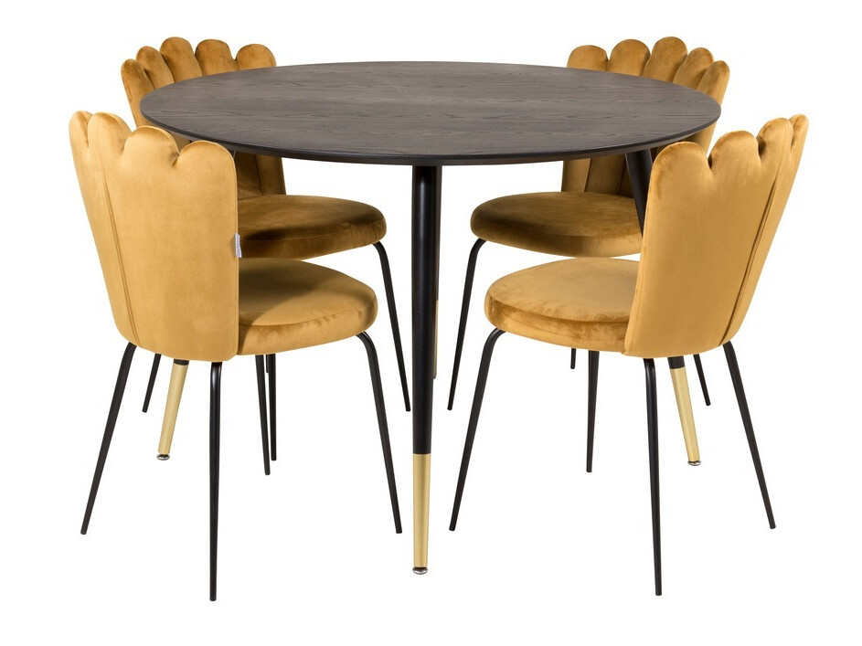 Salle à manger complète Dallas 1177 (Jaune + Noir)