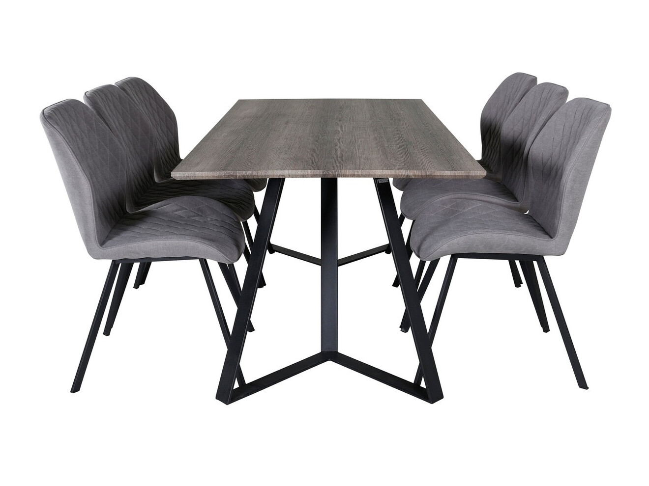 Salle à manger complète Dallas 1359 (Gris + Noir)