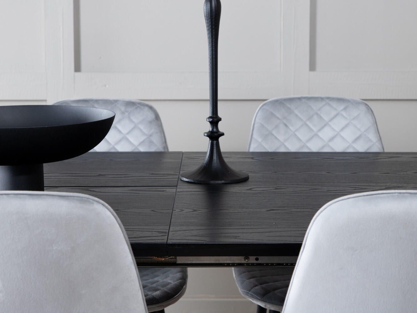 Salle à manger complète Dallas 1448 (Gris + Noir)