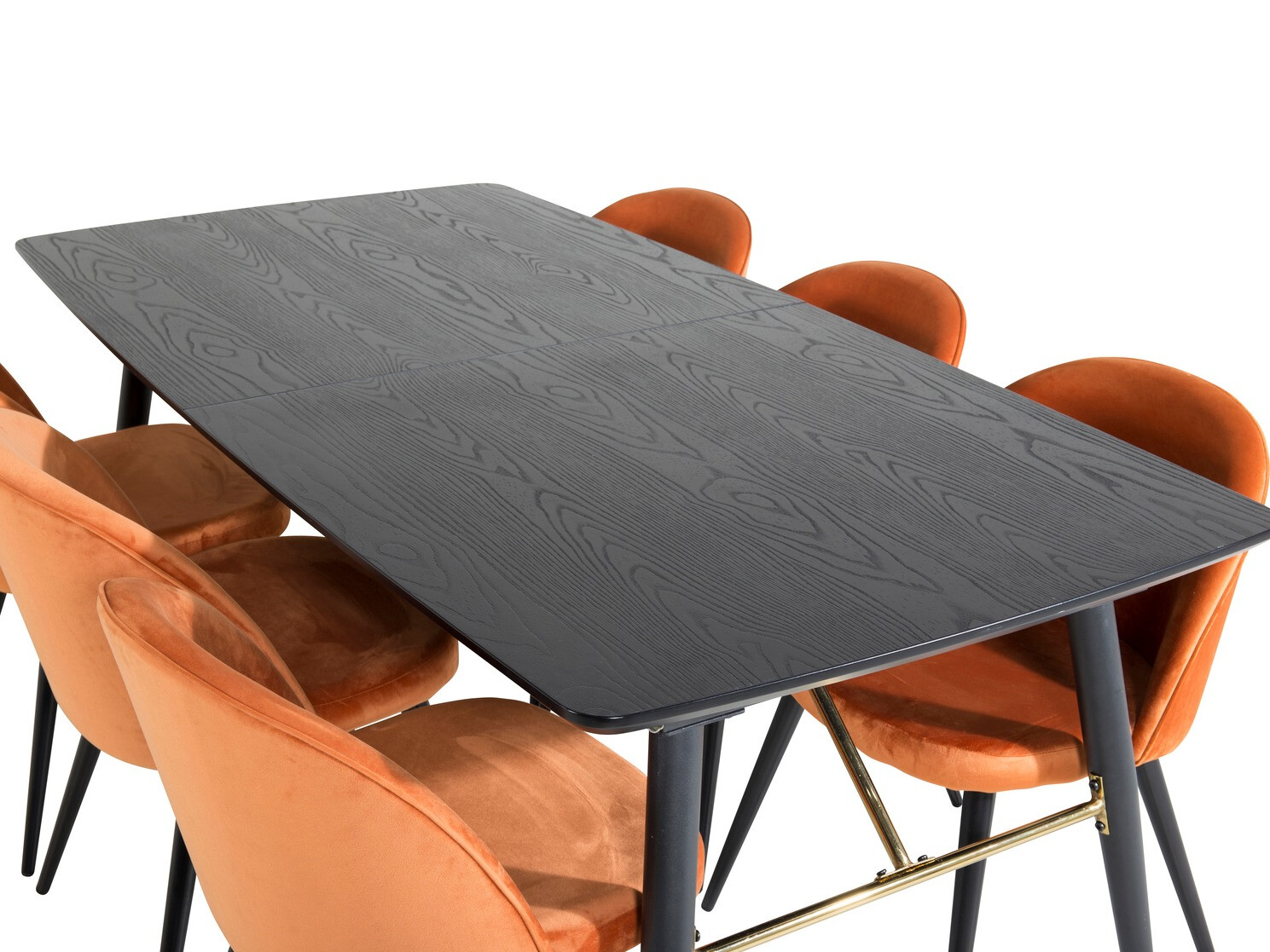 Salle à manger complète Dallas 1449 (Orange + Noir)